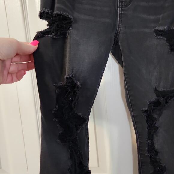 American Eagle Next Level Stretch Hi-Rise Jegging Jean Black Denim Size 4 - Picture 5 of 11